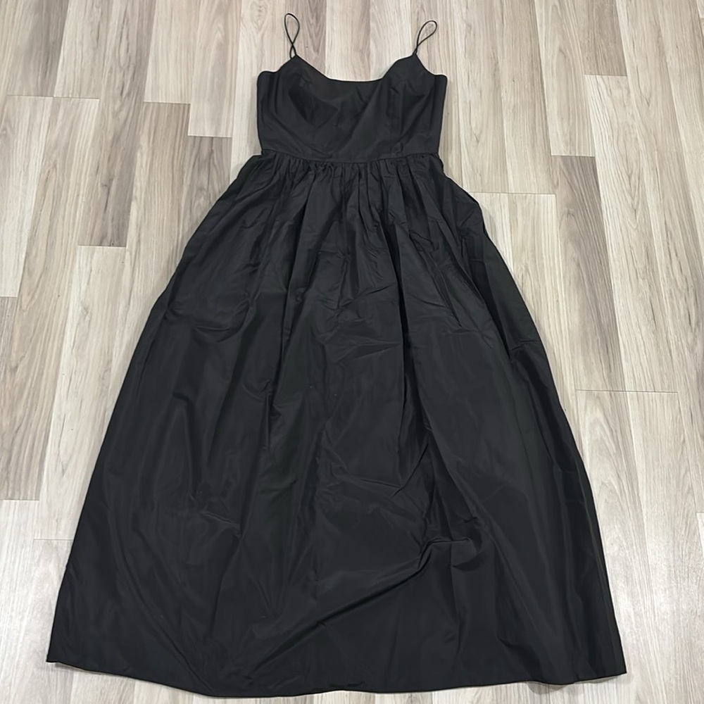 Karen Lorrance Silk Cocktail Black Spaghetti Evening Maxi Dress Size 12 - Picture 2 of 16